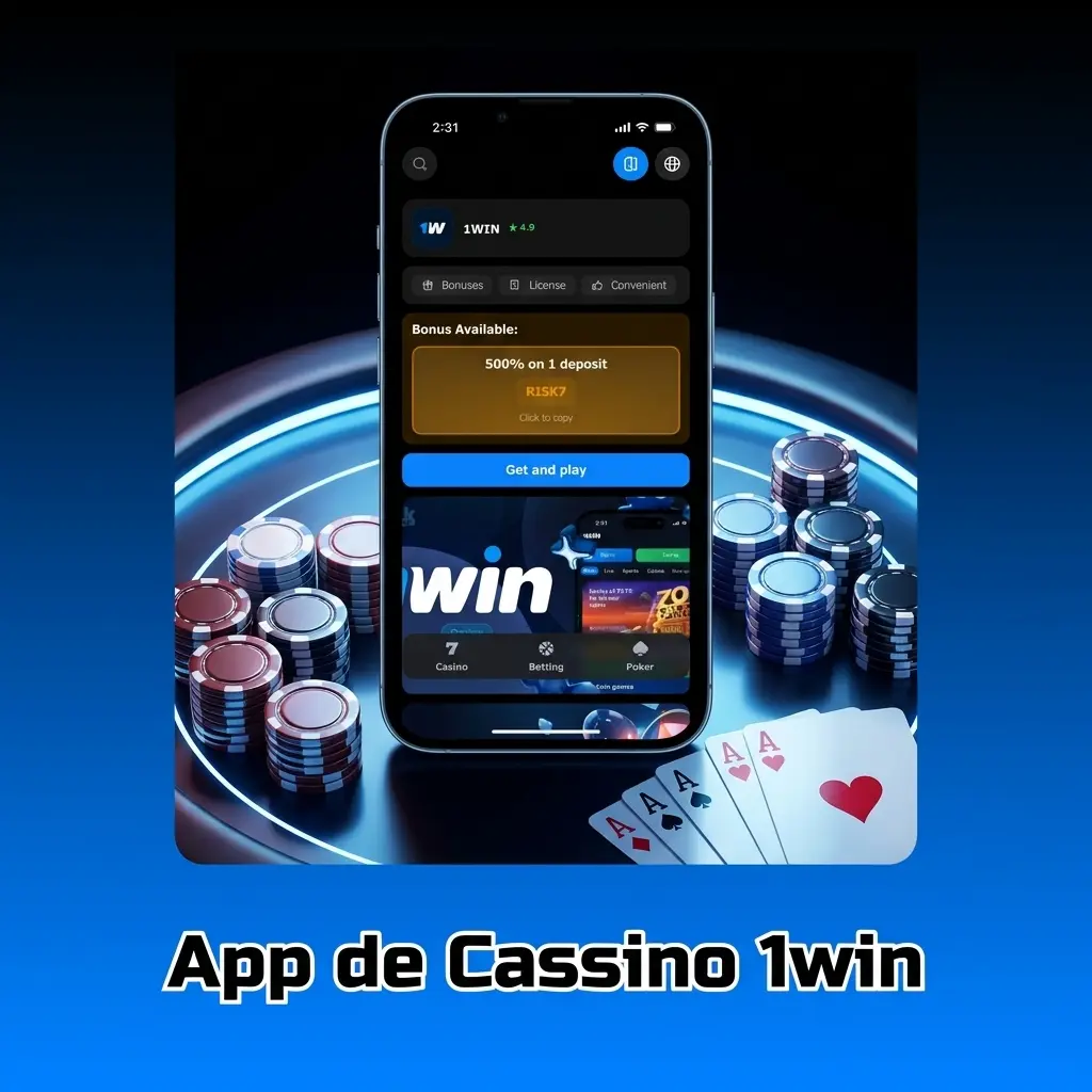 App de cassino 1win com caça-níqueis, roleta e blackjack ao vivo disponíveis pelo celular