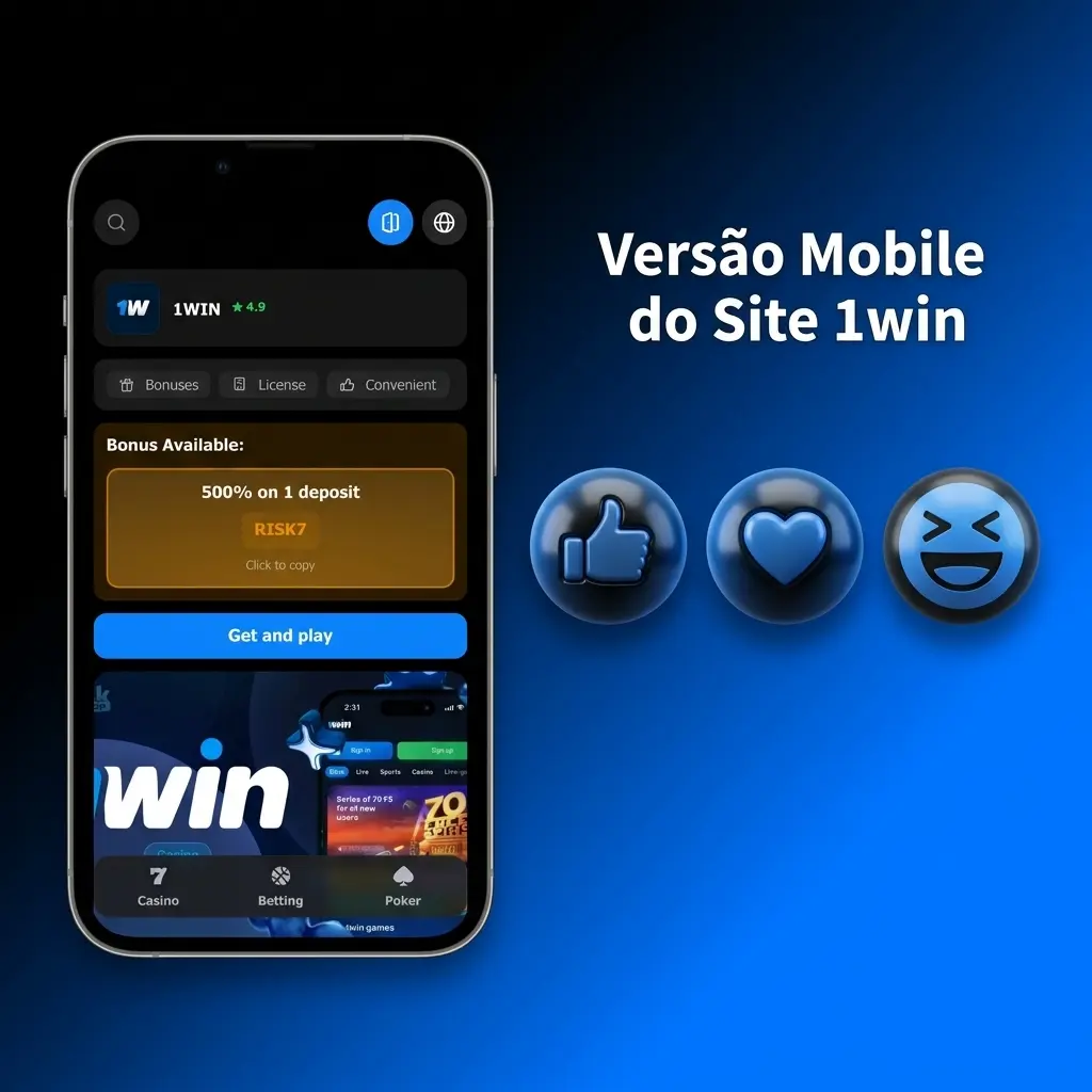 Site mobile da 1win otimizado para smartphones e tablets com apostas esportivas e jogos de cassino